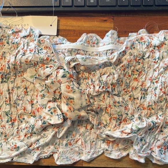 Timing Tiny Floral Print Smocked Tie It Up  Bandeau Top . P325/A2398 - Picture 5 of 10